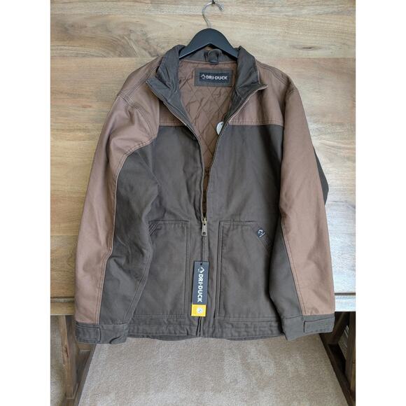 Dri Duck Horizon Two-Tone Jacket Mens XL Brown Quilted Lined Canvas Zip 5089 NWT - Picture 1 of 6